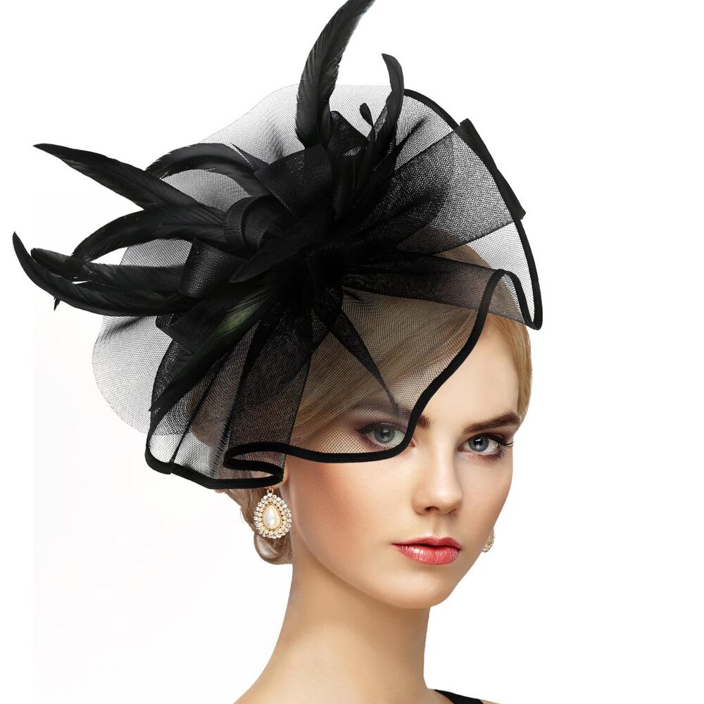 Vintage Fascinator Hat Elegant Headpiece For Derby Wedding Cocktail Tea Party